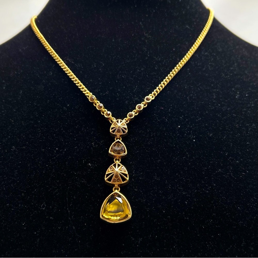 Givenchy, Gold Drop Necklace, Choker, Caged Gold Swarovski Crystals, Quality - Picture 1 of 6